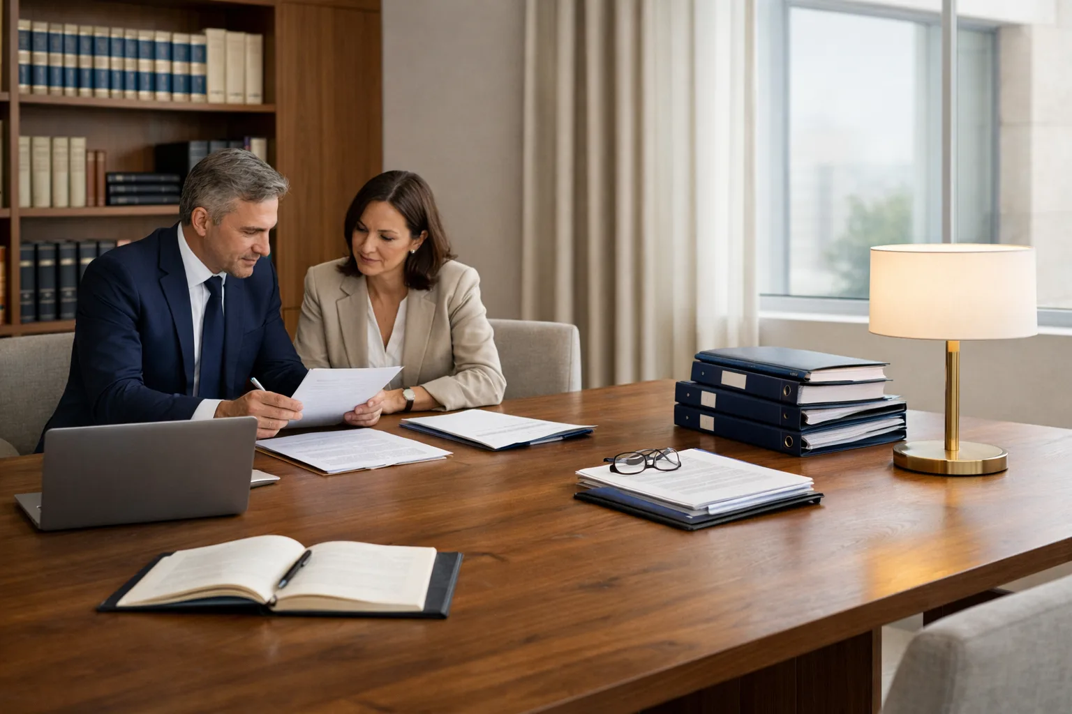 Abogados revisando documentación en despacho profesional en Madrid