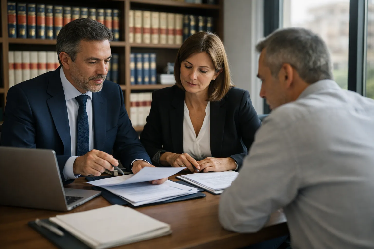 Reunión con abogados en despacho profesional en Madrid